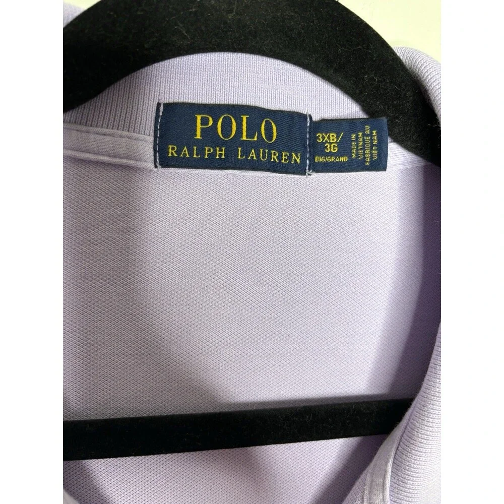 Ralph Lauren Shirt Mens 3XB Big Purple Rugby Knit Pony Polo Classic Preppy